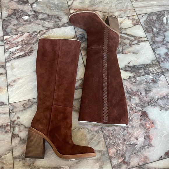 New Ugg Australia Maeva Mahogany Suede Heeled Boots Size 5 - Picture 2 of 10